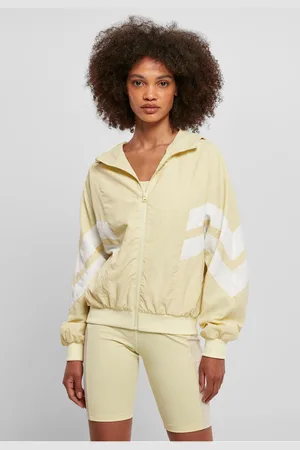Urban classics Dámská mikina Batwing jemná žlutá/bílá