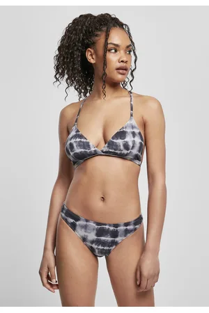 Urban classics Dámské bikiny Dye Triangle Back Bikiny černo/bílé