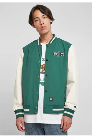 STARTER BLACK LABEL Starter Nylon College Jacket tmavě svěžezelená/bleděbílá