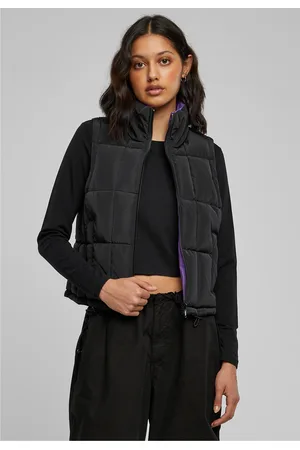 Urban classics Dámská oboustranná zkrácená vesta /realfialová