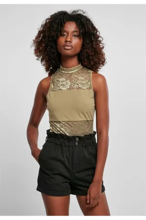 Urban classics Dámské krajky Body khaki