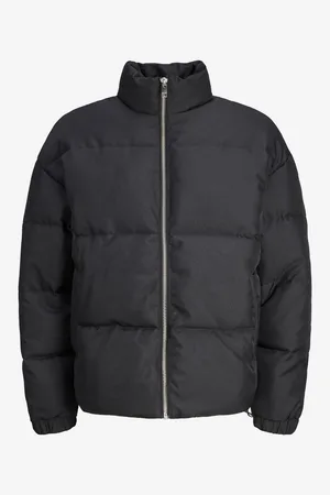 JACK & JONES Černá pánská prošívaná zimní bunda Urban - Pánské