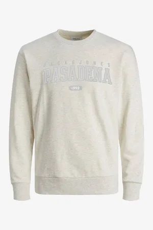JACK & JONES Krémová pánská žíhaná mikina Cory - Pánské