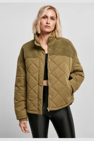 Urban classics Dámská oversized Diamond Quilt Puffer Jacket tiniolive