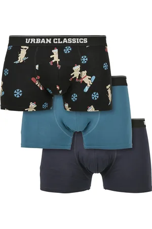 Urban classics Organické X-Mas boxerky 3-balení teddy aop+jaspis+navy