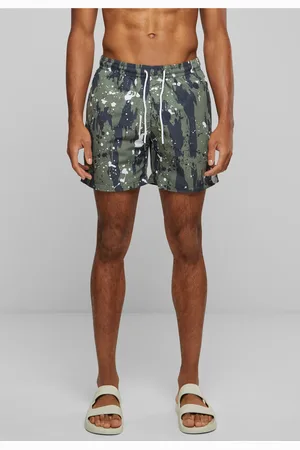 Urban classics Vzorované plavkové šortky bílé tečkované camo aop