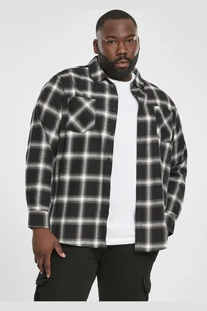 Urban classics Kostkovaná Flanelová košile 6 černo/bílá