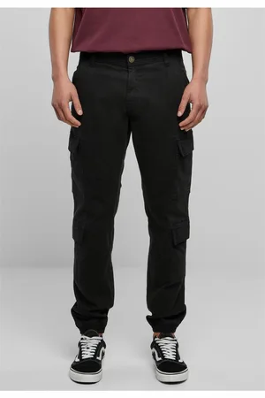 Urban classics Kalhoty na jogging Double Cargo Twill černé