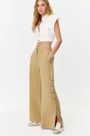Trendyol Collection Stone Wide Leg/Wide Leg Woven Trousers