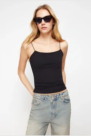 Trendyol Black Strap Regular Stretch Knitted Undershirt