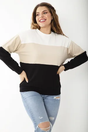 sans Dámská plus size mikina s barevnou kombinací