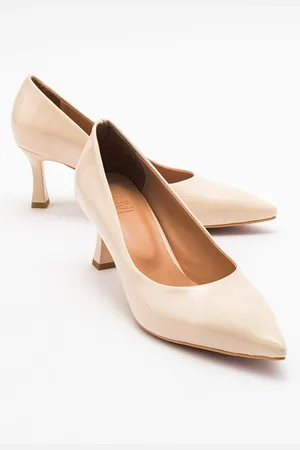 LuviShoes Dámské lodičky PEDRA z lakované kůže v nude barvě