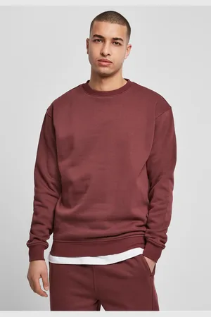 Urban classics Višňová mikina s výstřihem