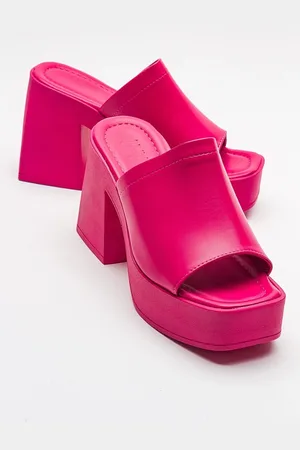 LuviShoes ANSER dámské pantofle na podpatku v barvě fuchsie