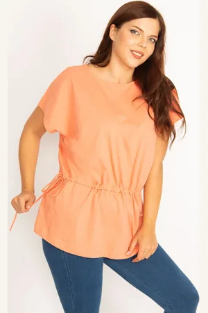 sans Šans dámská tunika plus size s krajkovým zavazováním a nízkými rukávy
