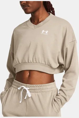 Under Armour Mikina UA Rival Terry OS Crop Crw-BRN - Dámské