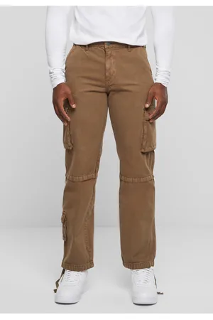 DEF Pánské kapsáčové kalhoty Pocket - hnědé