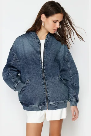 Trendyol Dark Blue Bomber Denim Jacket