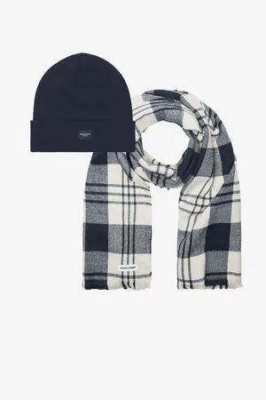 JACK & JONES Sada pánské čepice a šály v tmavě modré barvě Frost - Pánské