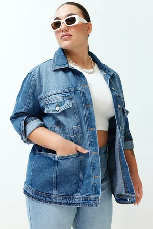 Trendyol Curve Oversize Džínová Bunda