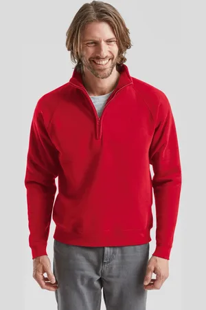Fruit Of The Loom Červený pánský svetr na zip