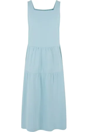Urban classics Dívč šaty 7/8 Length Valance Summer Dress - modré