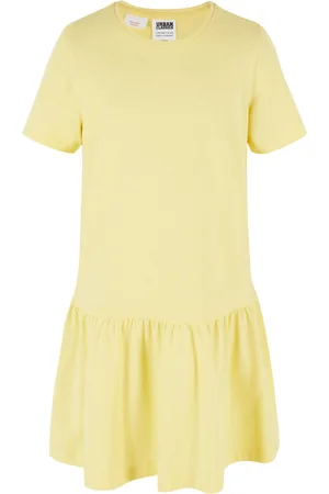 Urban classics Dívčí šaty Valance Tee Dress - žluté