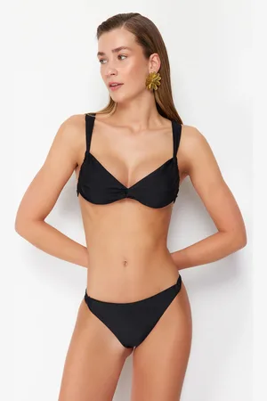 Trendyol Black Bralette Knotted Bikini Top