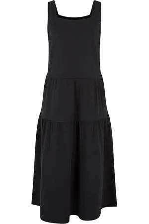 Urban classics Dívčí šaty 7/8 Length Valance Summer Dress - černé