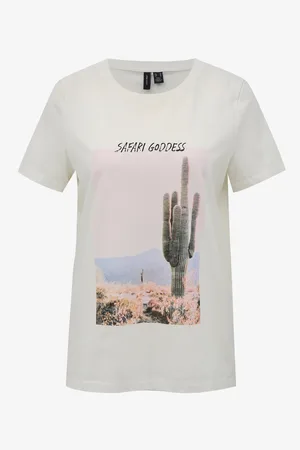 VERO MODA Bílé tričko s potiskem Desert
