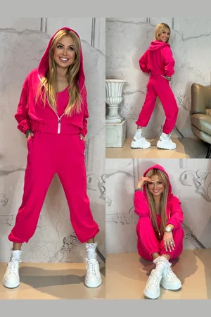 By o la la Pink jumpsuit with sweatshirt