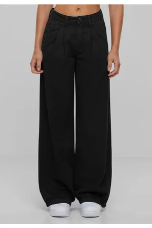 Urban classics Dámské kalhoty Organic Pleated - černé