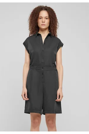 Urban classics Dámský krátký overal Viscose Twill - černý