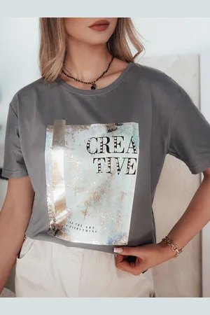 D-Street T-shirt damski CREATIVE brązowy