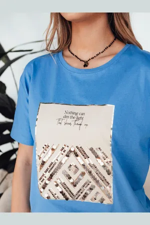 D-Street T-shirt damski CENTIA niebieski