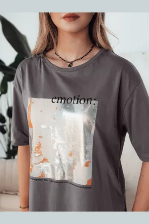 D-Street T-shirt damski EMLOT brązowy