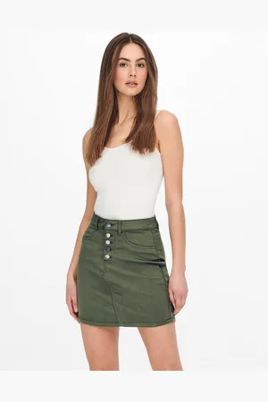 JDY Khaki pouzdrová mini sukně Lara