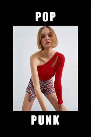 Koton Long Sleeve T-Shirt One Shoulder with Window Detail