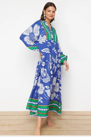 Trendyol Floral Maxi Woven Beach Dress