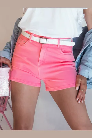 D-Street Szorty jeansowe damskie GLAMWEAR różowe