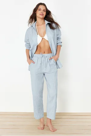 Trendyol Light Blue Woven Shirt and Trousers Suit