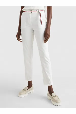 Tommy Hilfiger Bílé dámské zkrácené chino kalhoty - Dámské