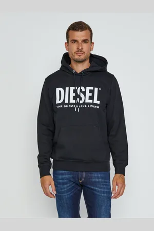 Diesel Černá pánská mikina s kapucí Girk-Hood-Ecologo - Pánské