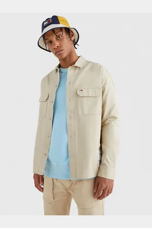 Tommy Hilfiger Béžová pánská košile Tommy Jeans Overshirt
