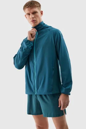 4F Pánská běžecká bunda Ultralight - mořská zelená