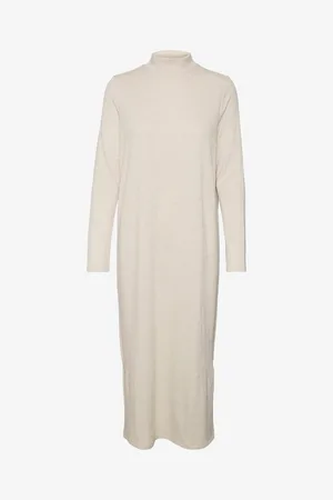 VERO MODA Béžové dámské svetrové šaty Katie - Dámské