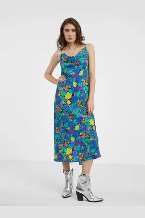 VERO MODA Modré dámské květované šaty Liva - Dámské