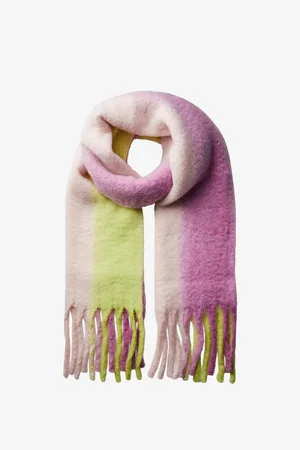 Pieces® Zeleno-růžová dámská šála Jocelynn - Dámské