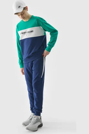 4F Chlapecké tepláky typu jogger - námořnická