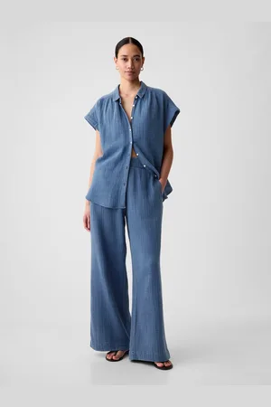 GAP Mušelínové kalhoty wide leg - Dámské
